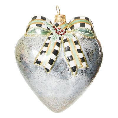 Farmhouse Holiday Heart Glass Ornament mackenzie-childs Panama 0