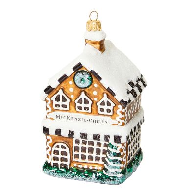 Gingerbread Farmhouse Glass Ornament mackenzie-childs Panama 0