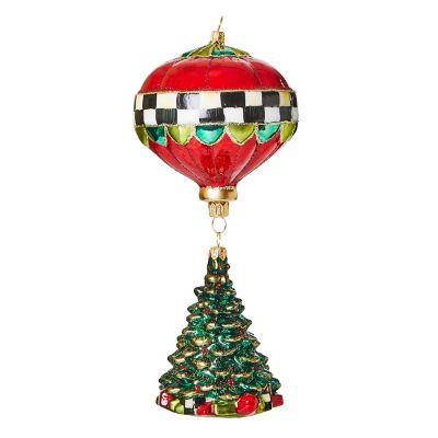 Cozy Christmas Balloon Tree Glass Ornament mackenzie-childs Panama 0