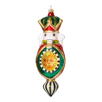 Cozy Nutcracker Reflector Glass Ornament mackenzie-childs Panama 0