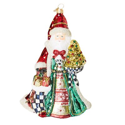 Cozy Christmas Santa Glass Ornament mackenzie-childs Panama 0