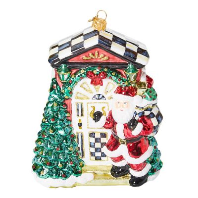 Front Door Santa Glass Ornament mackenzie-childs Panama 0