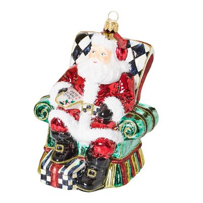 Wish List Santa Glass Ornament mackenzie-childs Panama 0