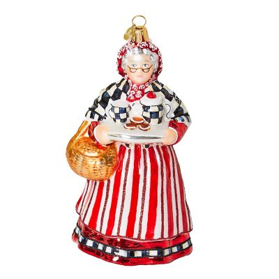 Bake Shop Mrs. Claus Glass Ornament mackenzie-childs Panama 0