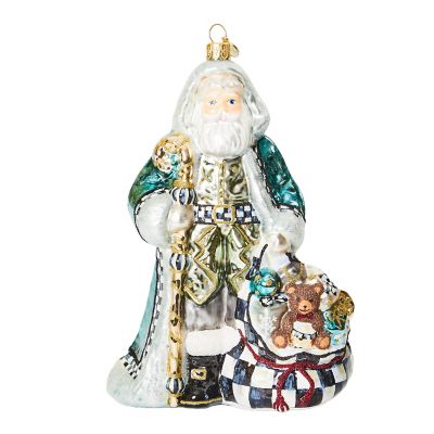 Farmhouse Holiday Santa Glass Ornament mackenzie-childs Panama 0