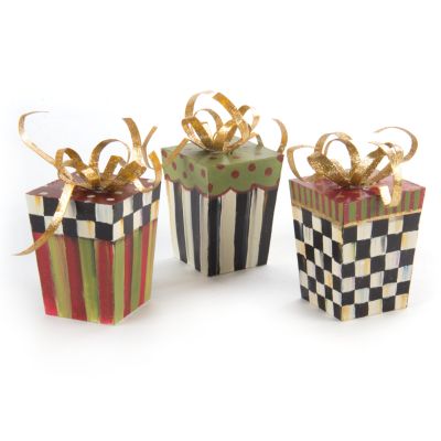 MacKenzieChilds Gift Box Ornaments Set of 3