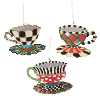 MacKenzie-Childs | Teacup Ornaments - Set of 3