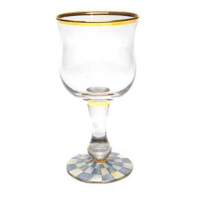 Sterling Check Wine Glass mackenzie-childs Panama 0