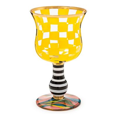 Carnival Yellow Wine Glass