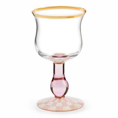 Rosy Check Wine Glass