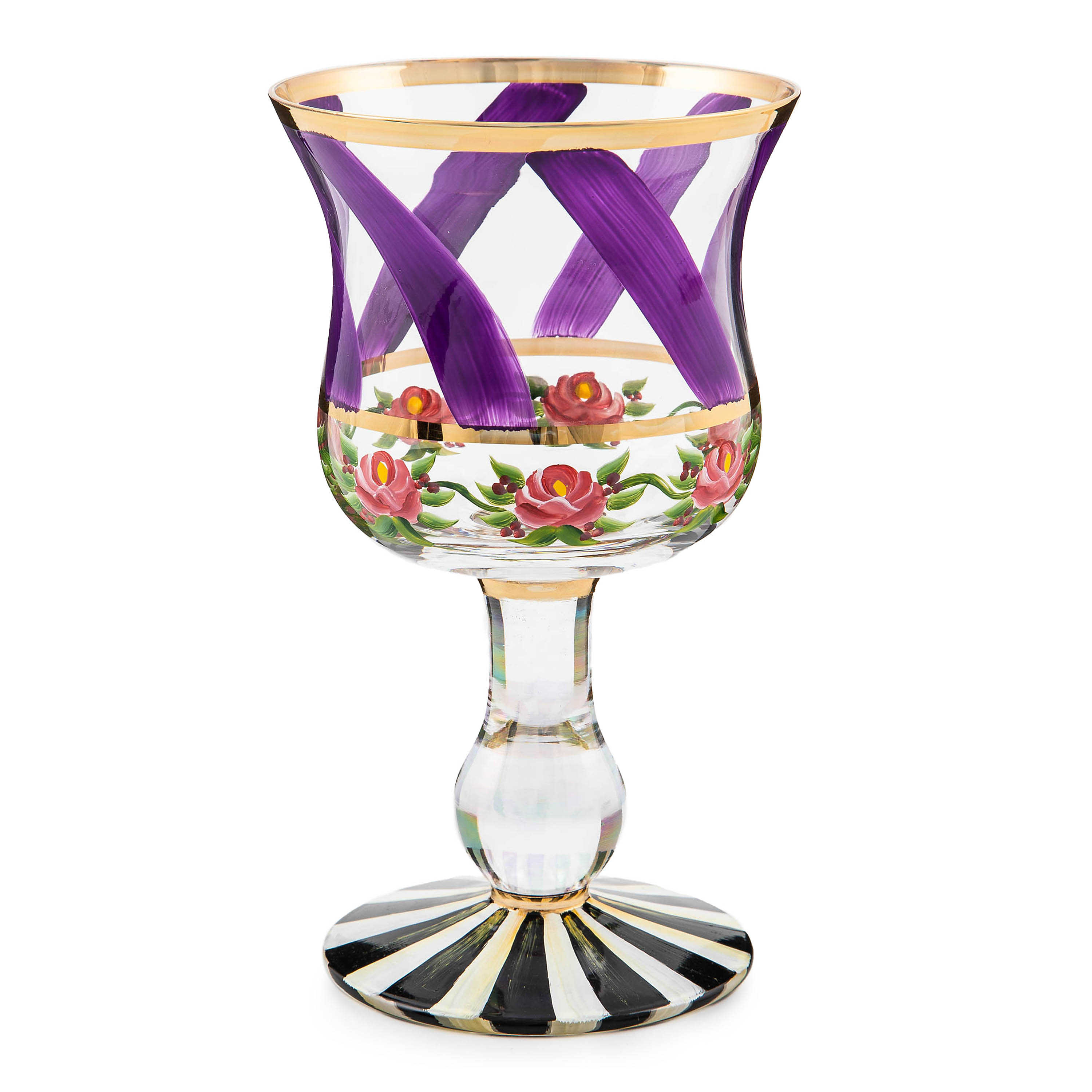 Maypole Lavender Wine Glass mackenzie-childs Panama 0