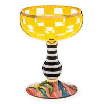 Carnival Yellow Coupe Glass mackenzie-childs Panama 0