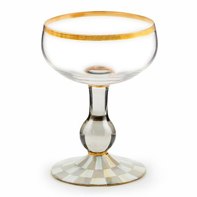 Sterling Check Coupe Glass mackenzie-childs Panama 0