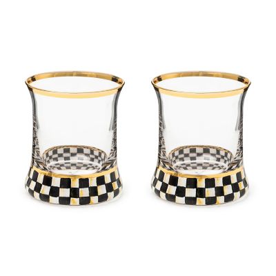 Courtly Check Tumbler Glass, Set of 2 mackenzie-childs Panama 0