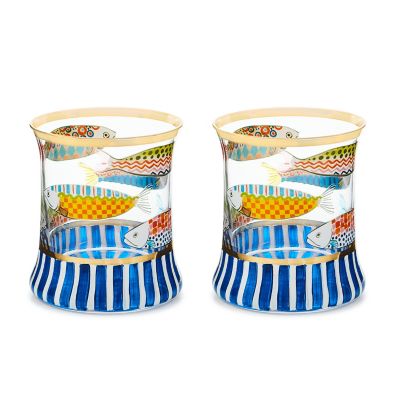 Go Fish Tumbler Glass, Set of 2 mackenzie-childs Panama 0