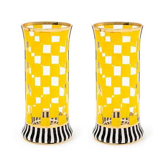 Carnival Yellow Highball Glass, Set of 2