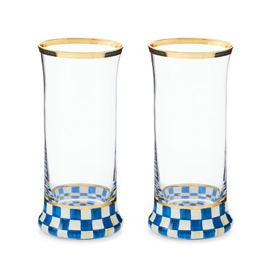 Royal Check Highball Glass, Set of 2 mackenzie-childs Panama 0