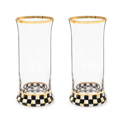 MacKenzie-Childs  Courtly Check Highball Glass, Set of 2