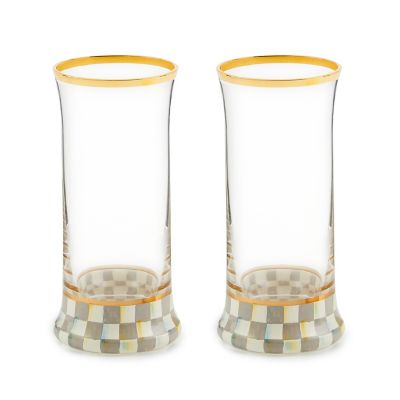 Sterling Check Highball Glass, Set of 2 mackenzie-childs Panama 0