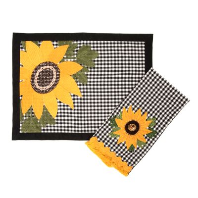MacKenzieChilds Gingham Sunflower Dish Towel