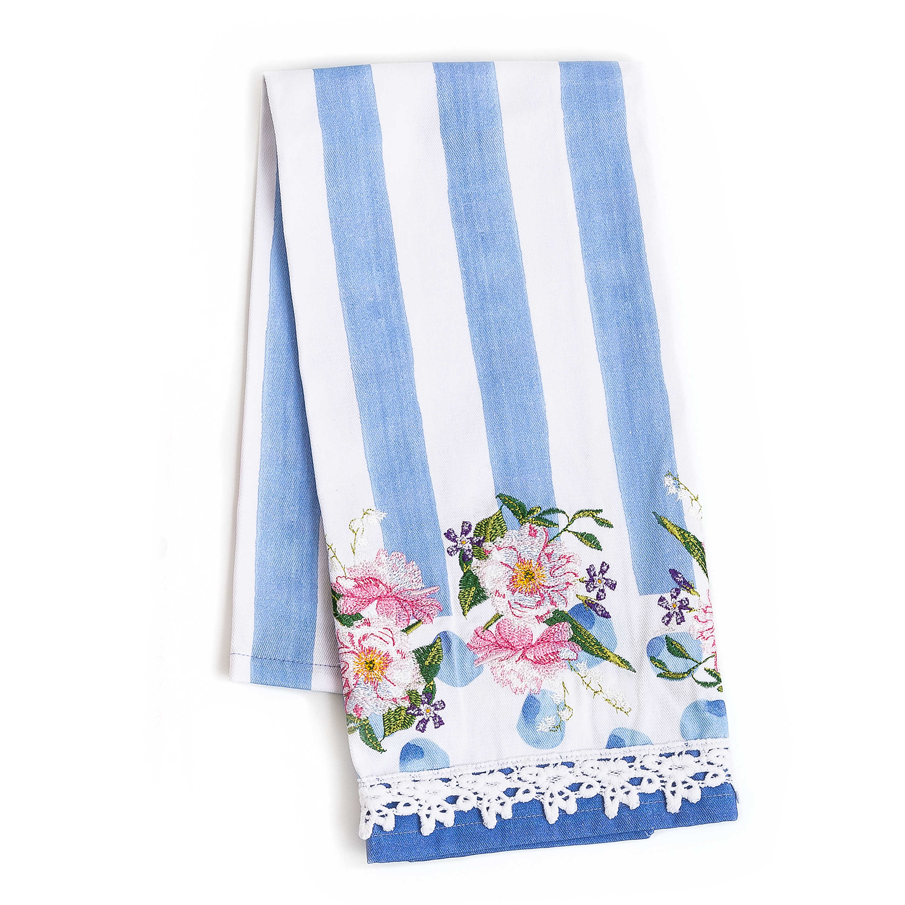 Wildflowers Dish Towel - Blue mackenzie-childs Panama 0