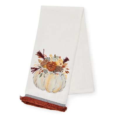 Autumn Frost Pumpkin Applique Dish Towel mackenzie-childs Panama 0