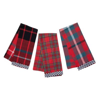 Pretty in Plaid Patterned Kitchen Towels Set of 3