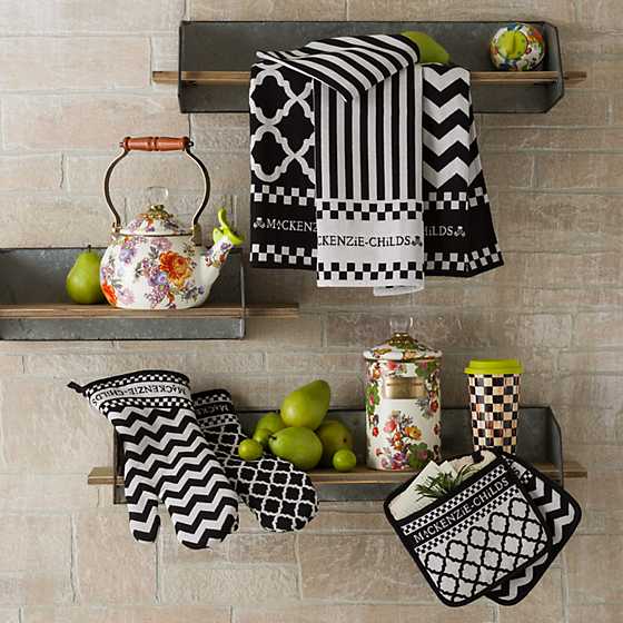 Black & White Zig Zag Dish Towels - Set of 3 image two