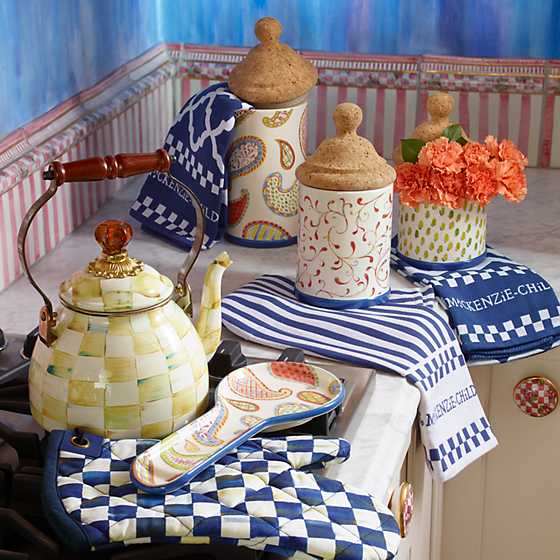 Blue & White Zig Zag Dish Towels - Set of 3 image two
