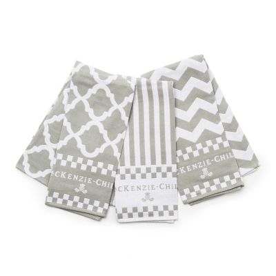 MacKenzie-Childs  Black & White Zig Zag Dish Towels, Set of 3