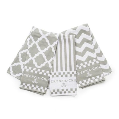 MacKenzie-Childs  Blue & White Zig Zag Dish Towels, Set of 3