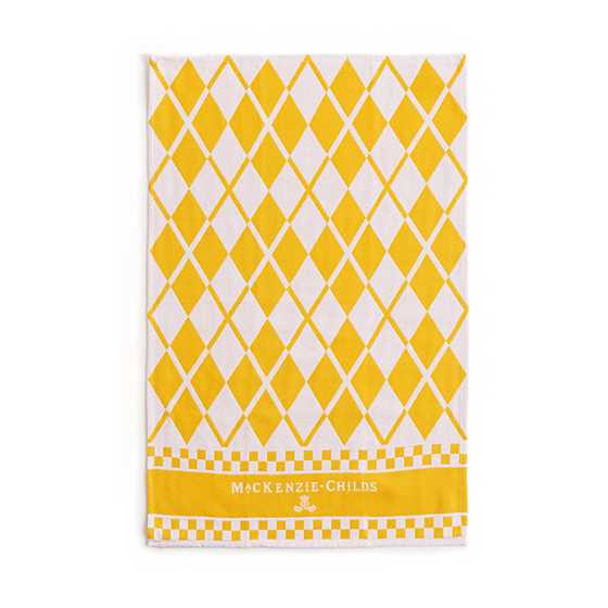 Argyle Dish Towels - Yellow - Set of 3 image four