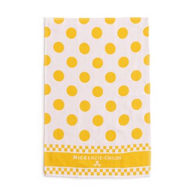 MacKenzie-Childs Yellow Argyle Dish Towels- Set of 3