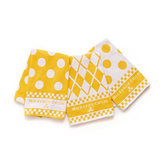 Argyle Dish Towels - Yellow - Set of 3 image six
