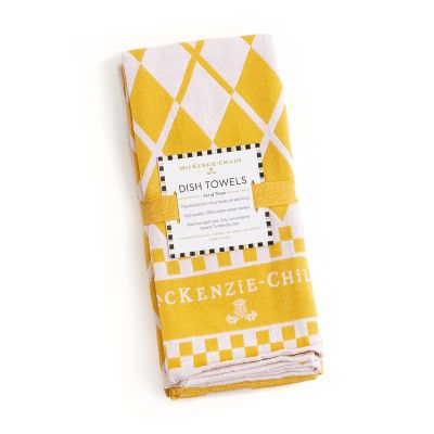 Argyle Dish Towels - Yellow - Set of 3 mackenzie-childs Panama 0