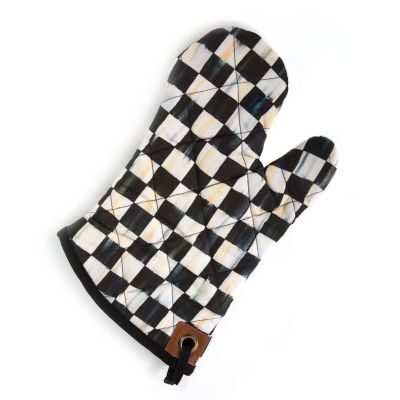 MacKenzie-Childs  Black & White Zig Zag Oven Mitts, Set of 2