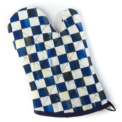 MacKenzie-Childs Black & White Zig Zag Oven Mitts - Set of 2