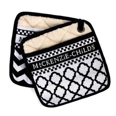 Black & White Zig Zag Potholders - Set of 2 mackenzie-childs Panama 0