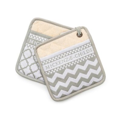 MacKenzie-Childs  Sterling Zig Zag Potholder, Set of 2