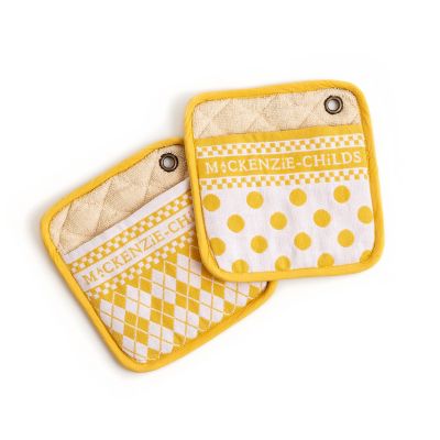 Argyle Potholders - Yellow - Set of 2 mackenzie-childs Panama 0