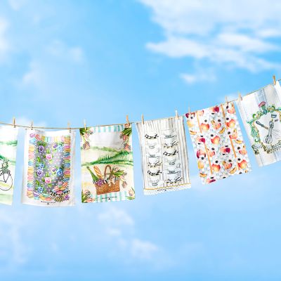 MacKenzie-Childs Tea Cups Dish Towel