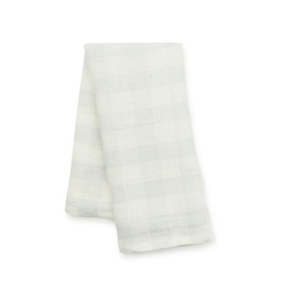 Grey Check Linen Dish Towel mackenzie-childs Panama 0