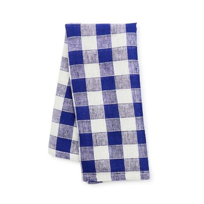 Navy Check Linen Dish Towel mackenzie-childs Panama 0