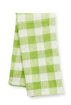 Green Check Linen Dish Towel mackenzie-childs Panama 0