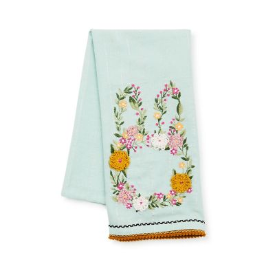 Floral Bunny Embroidered Dish Towel mackenzie-childs Panama 0