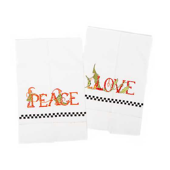 Patience Brewster Peace & Love Tea Towels - Set of 2 image two