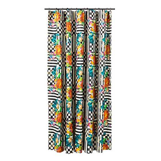 Courtly Flower Market Shower Curtain image two