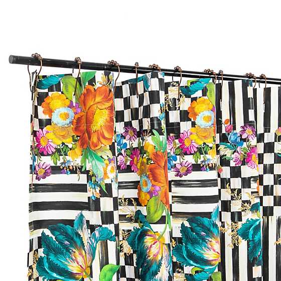 Courtly Flower Market Shower Curtain image three