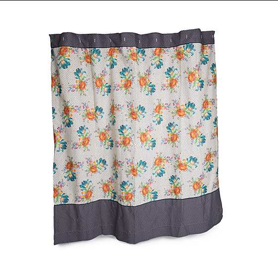 Flowers & Dots Shower Curtain image two
