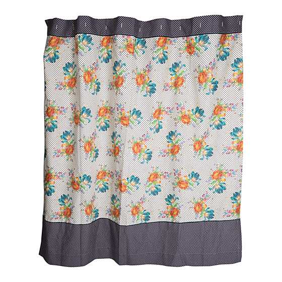 Flowers & Dots Shower Curtain image one
